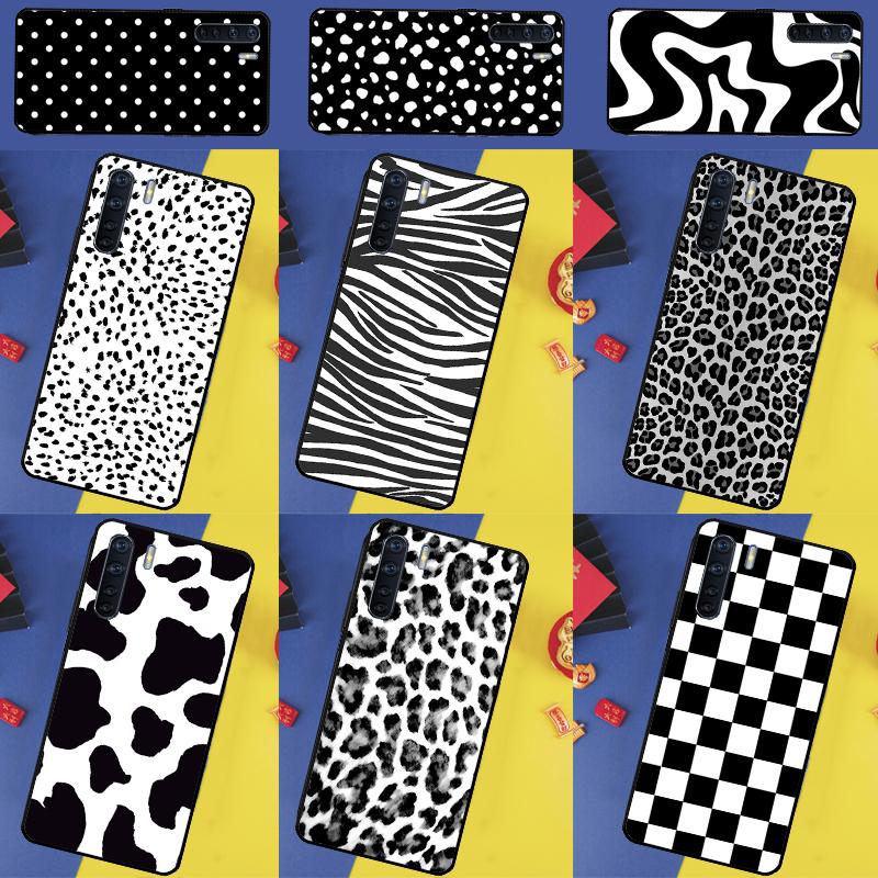 Black and White Dalmatian Cow Zebra For Oppo A18 A38 A58 A78 A98 A40 A60 A80 A74 A94 A54 A16 A76 A96 A15 A57S A17 A77 Phone Case