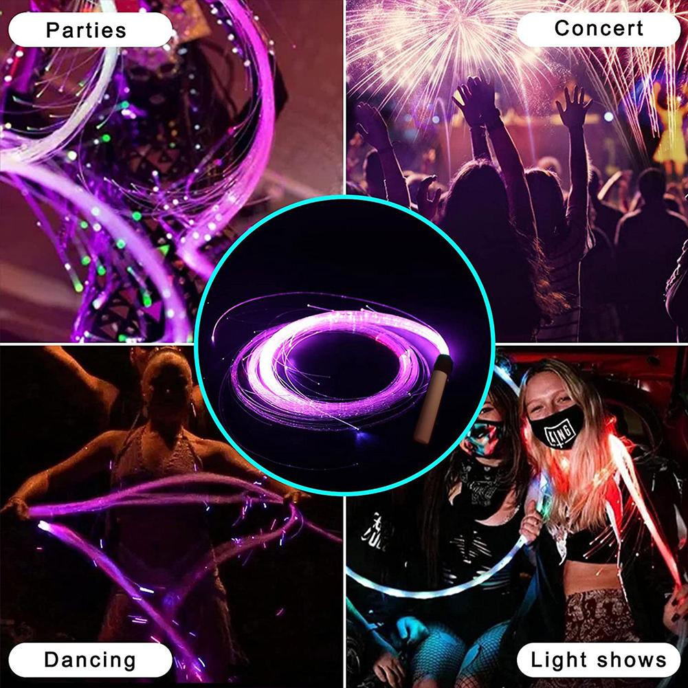 LED Fiber Whip, 360 ° Rotating Super Bright Carnival Toys, Evening Party Atmosphere Props