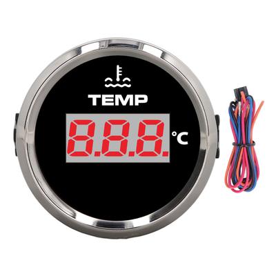 52mm 0‑120 Grad Celsius Digitaler Wassertemperaturmesser Temperaturmesser IP67 Wasserdicht Rote Hintergrundbeleuchtung für Auto Wohnmobil LKW Boot