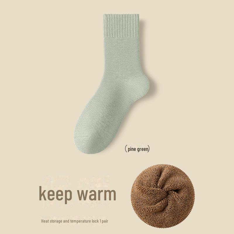 

Чоловічі зимові потовщені махрові шкарпетки середньої довжини – холодостійкі та надзвичайно теплі Simple Packaging ліс зелений колір