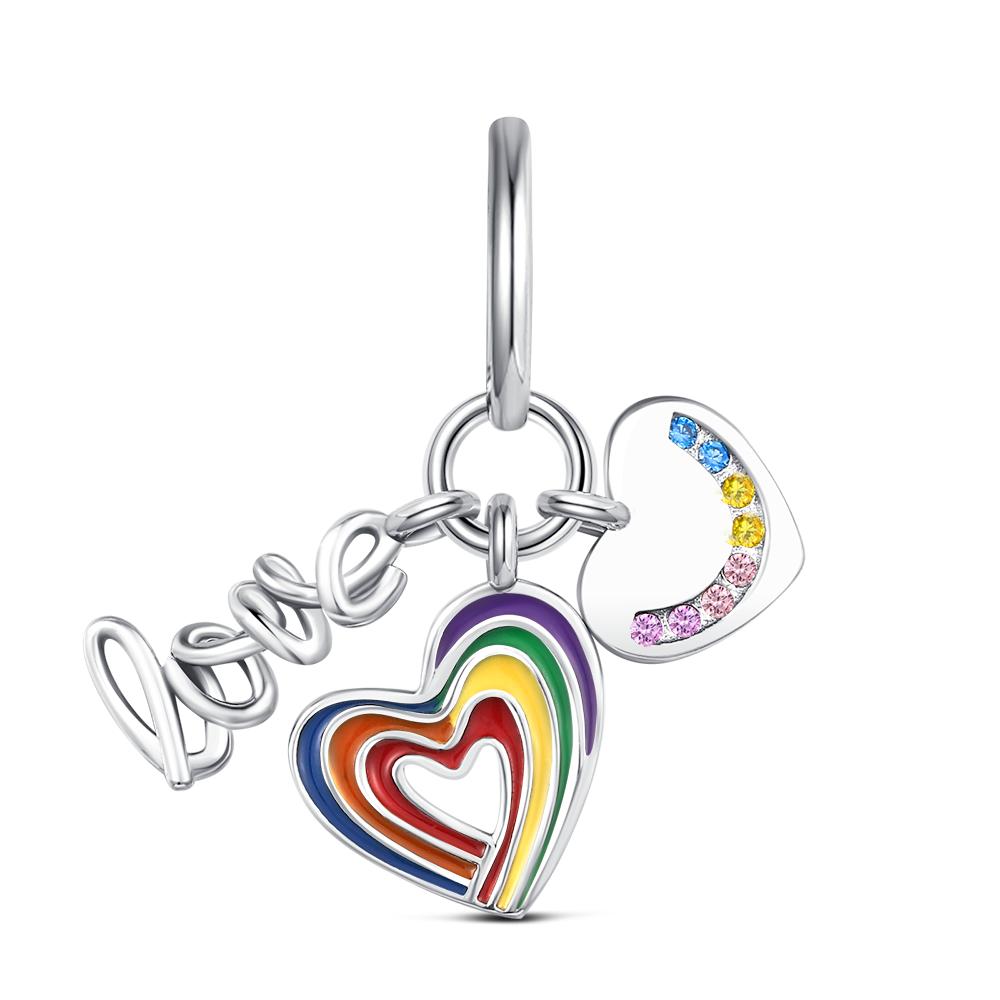 Copper Rainbow Charm Lgbtq Charms Jewelry Making Fit Bracelet To Make Good Wishes Gift For Expressing Love Equality