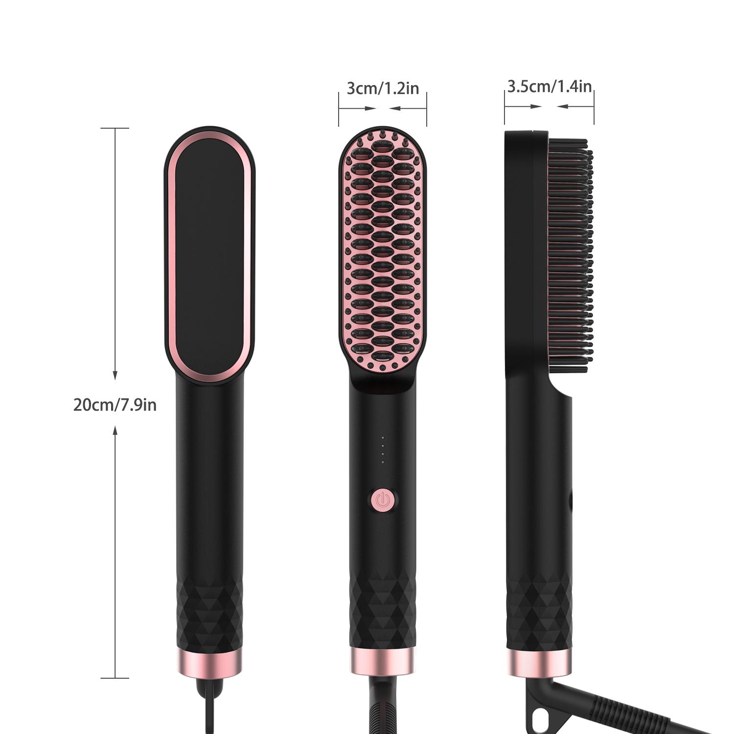 New Arrival Electric Hair Brush Fast Heated Style Ceramic Hair Straightening Brush Portable Hair Straightener Comb 220-240V