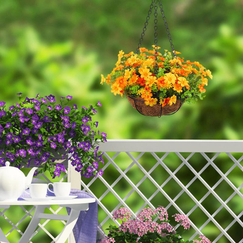 Artificial Hanging Flowers In Basket Silk Daisy Fake Flowers Chain Hanging Basket Flowerpot Wedding Home Party DIY Decoration