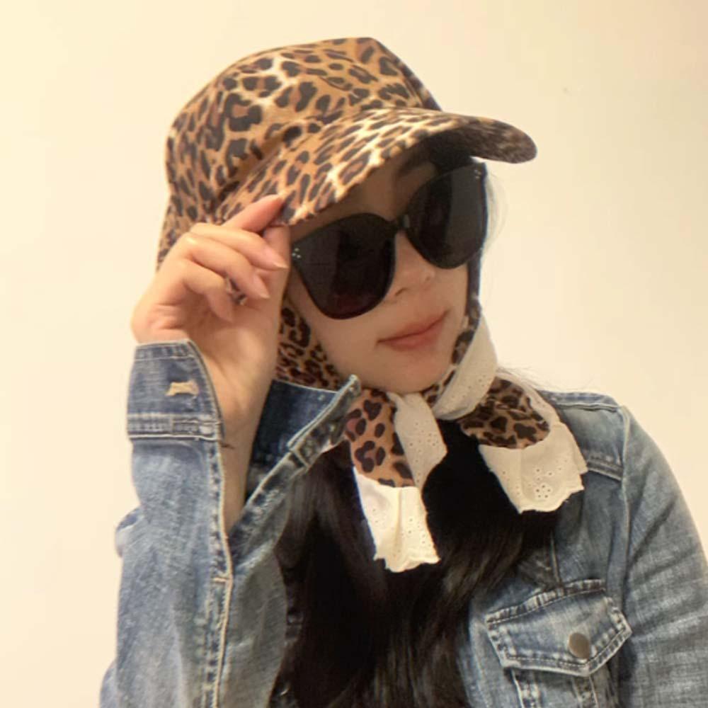 

Leopard Print Y2K Headscarf Baseball Hat Floral Strappy Bandana Cap Scarf Peaked Cap Streetwear хакі