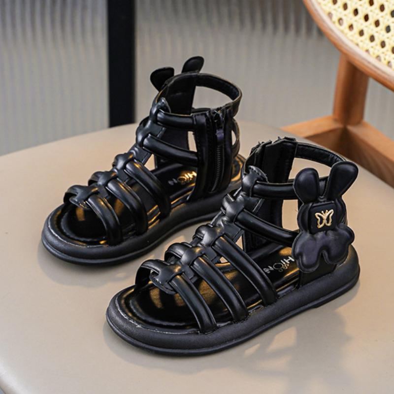 Girls' Sandals, Summer Children's Roman Shoes, Big Children's Soft Sole, Exposed Toe, Little Girls' Princess Shoes, Stylish