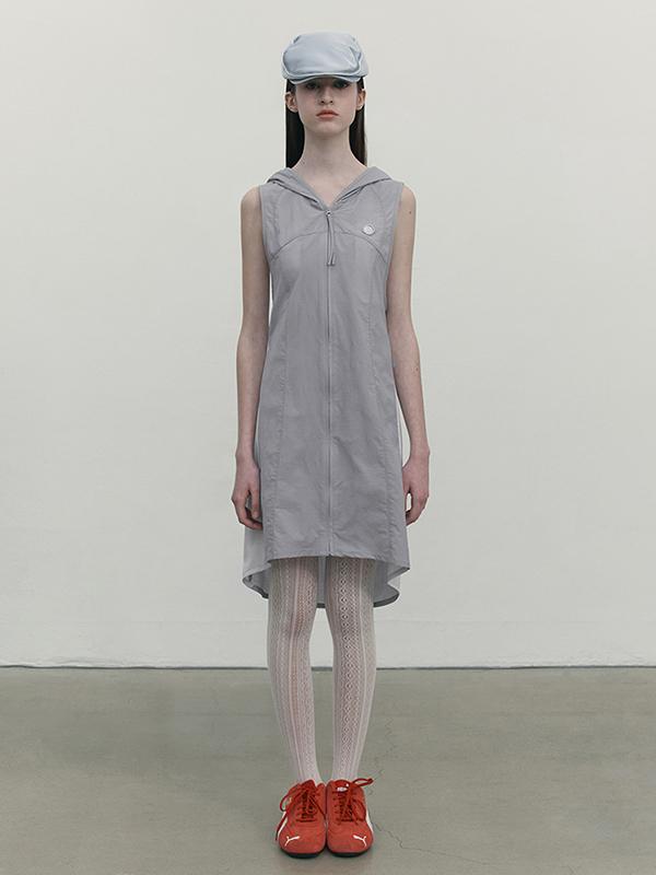 Kirsh Layered Hooded Woven Dress [Grey]