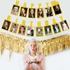 Birthday Golden 60th Photo Commemorate Banner Celebration Event Props Decoration
