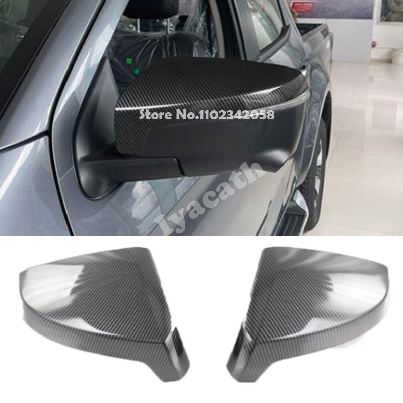 For Isuzu MU-X MU X 2024 2025 ABS carbonfiber black look Side Door Mirror Rear View Rearview Caps Trim Car Accessories