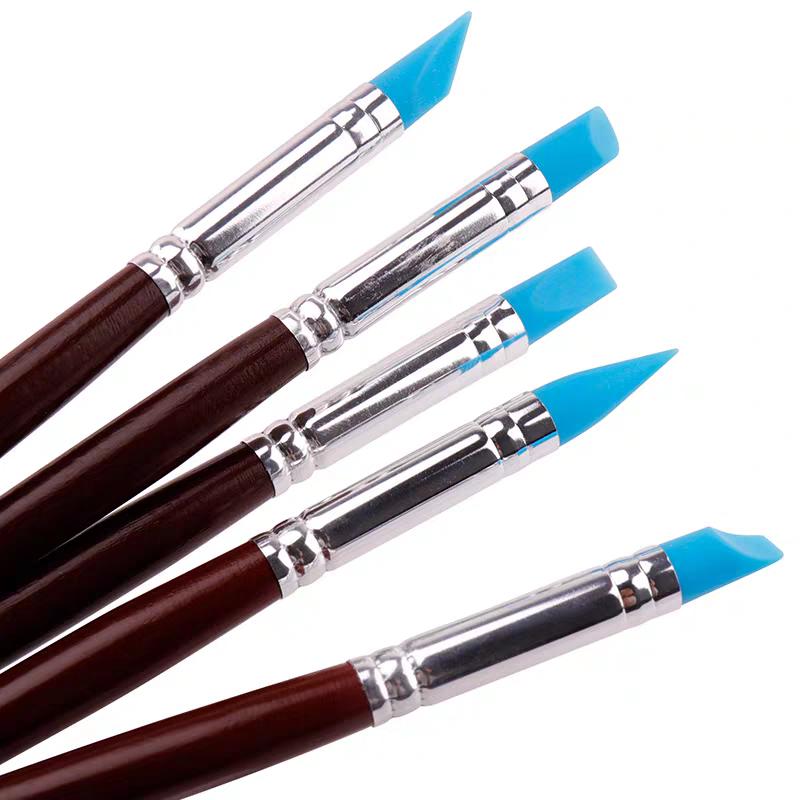 5 Pièces Stylos Pinceaux en Silicone Résine pour Façonnage Dentaire Outil pour Dents en Porcelaine Pinceaux pour Art des Ongles Stylo Argile Céramique Outils de Sculpture Modélisation Diy