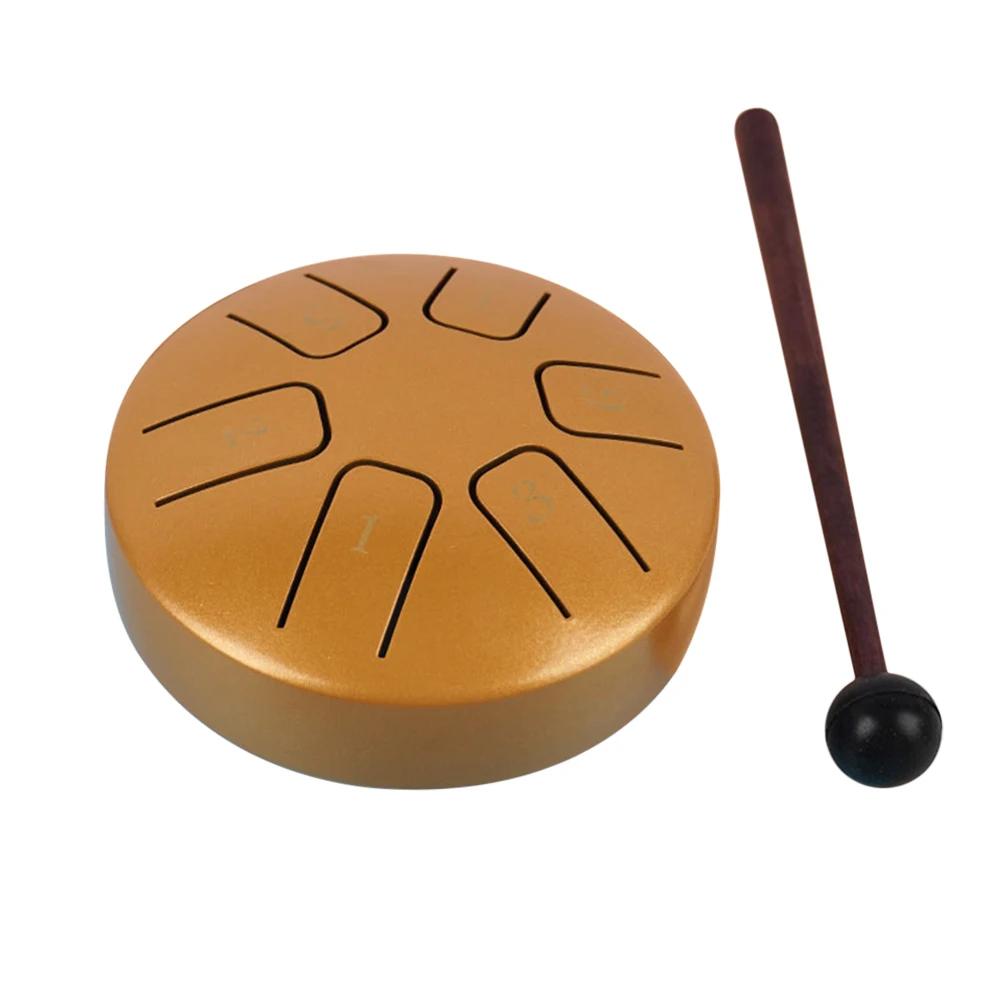 6 Tone Mini Hand Pan Drums Funny 3.8 Inch Kids Educational Toy with Drumsticks for Yoga Practice Performance Musical Instruments