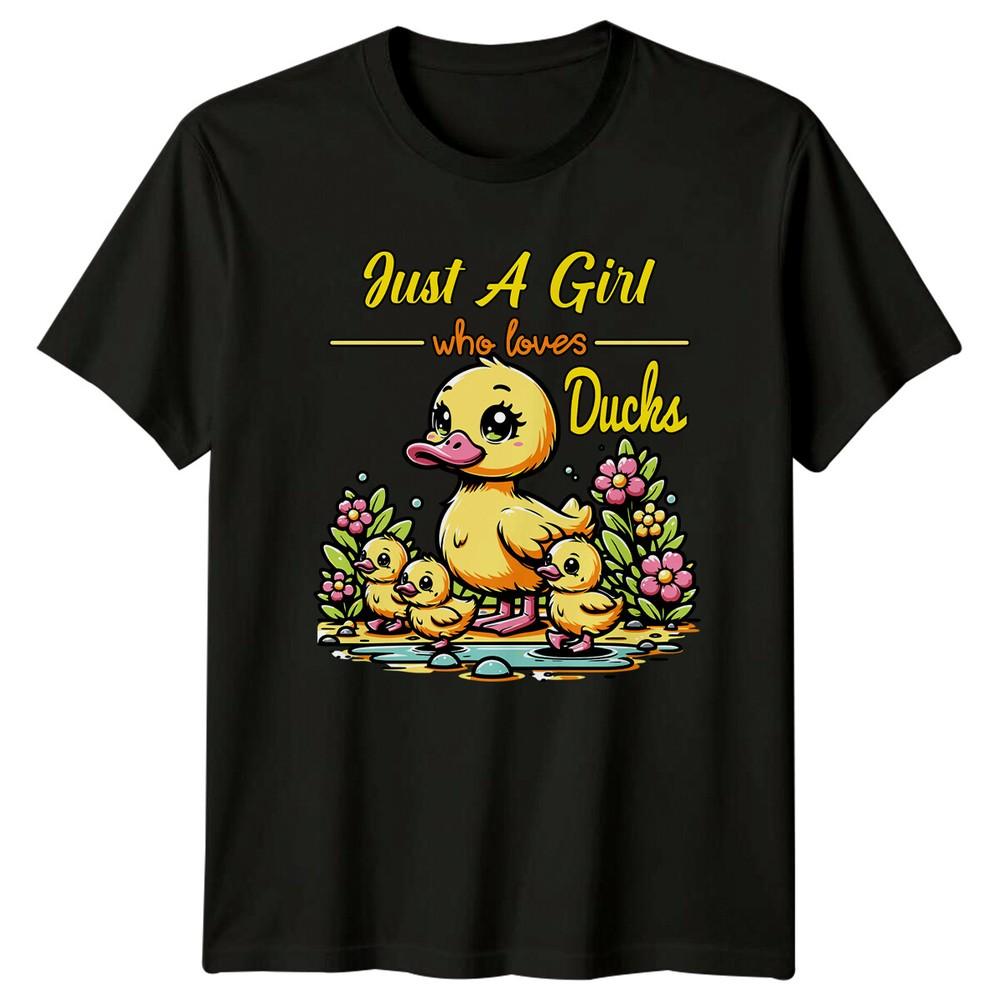 Just A Girl Who Loves Ducks TShirt Cute Duckling Cartoon Unisex T-Shirt XL