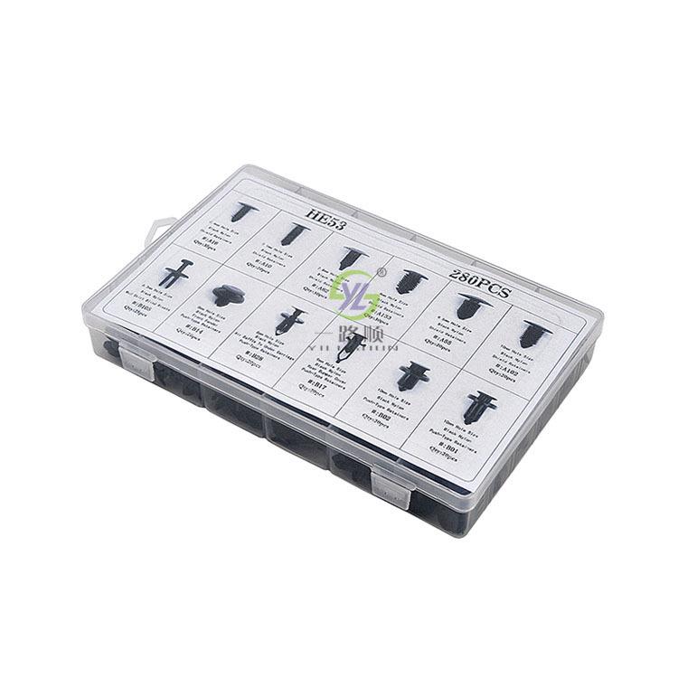 280-Piece Assorted Snap Fasteners for Toyota, Honda, BMW, Chrysler, Suzuki - Model HE53 Boxed Set