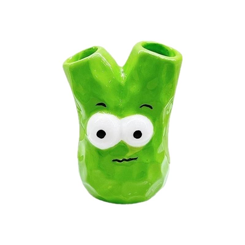 

Resin Leek Shaped Toothbrush Stand Cute Fun Bathroom Desk Accessory Home Dorm Office 1