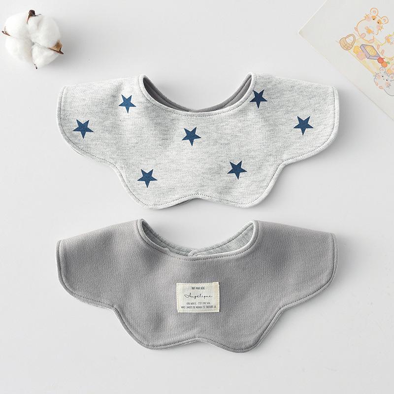 Korean Style A-Type Pure Cotton Double-Sided Baby Bib for 0-2 Years