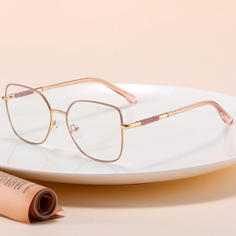 Transparent Computer Glasses Frame Women Anti Blue Light Presbyopia Eyewear Spring Hinge Metal Frames Reading Glasses Unisex