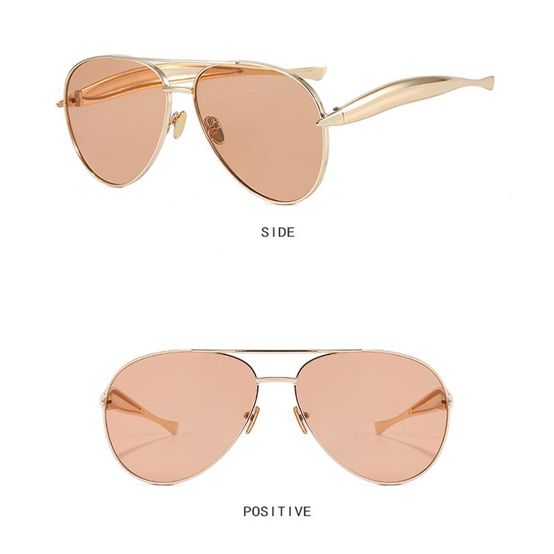 Luxus Metall Rund Dicke Fassung Sonnenbrille Lässig Uv400 Schutz Brille Für Damen Herren Doppelsteg Sonnenbrille