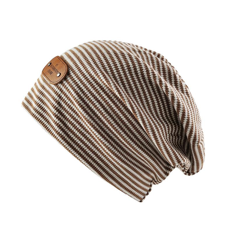 Hat Women's Versatile Striped Thin Baotou Knitted Hat Personalized Retro