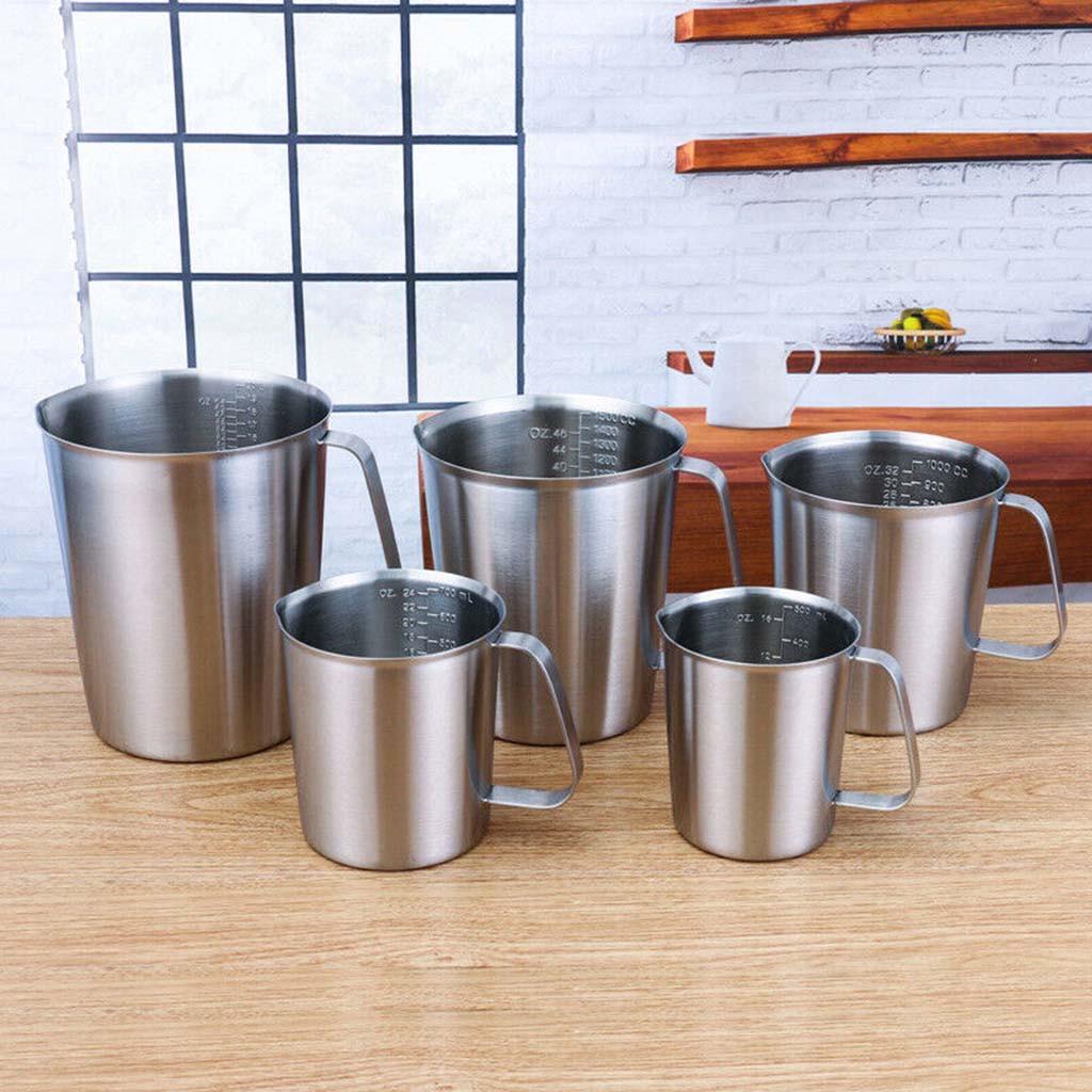 Measurement 304 Stainless Steel Milk Frothing Pitcher Cup For  Coffee Art 