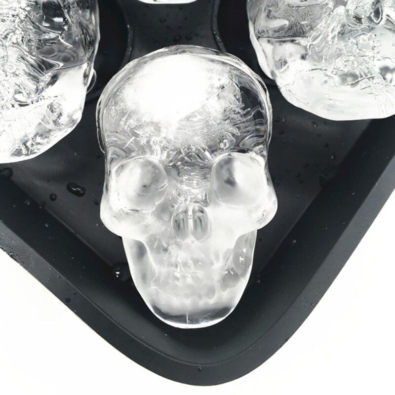 3D Skull Flexible Silicone Ice Cube Mold Ice Cream Cake Mold Kicthen Tools