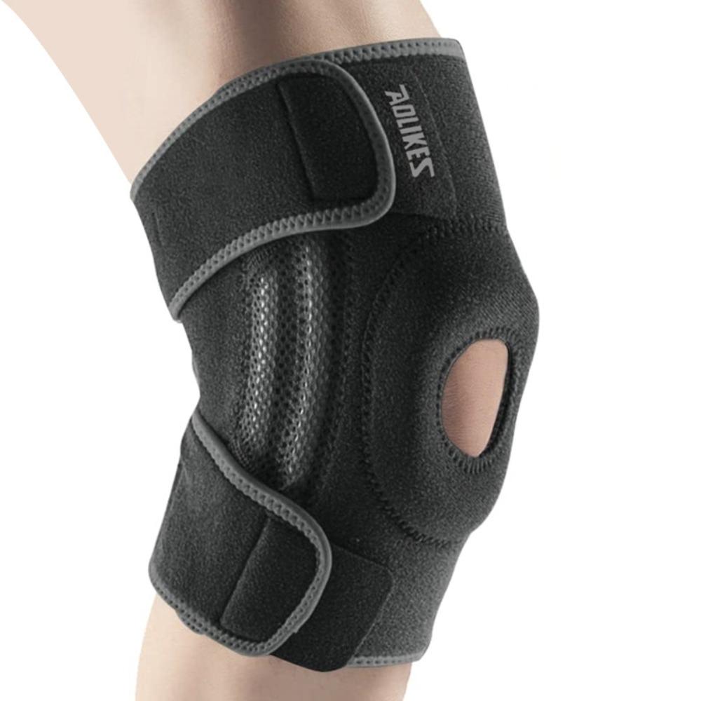 

4 Spring-loaded Sports Kneepad Elastic Fitness Knee Pads Leg Brace Protector Fitness Style 5 S/M