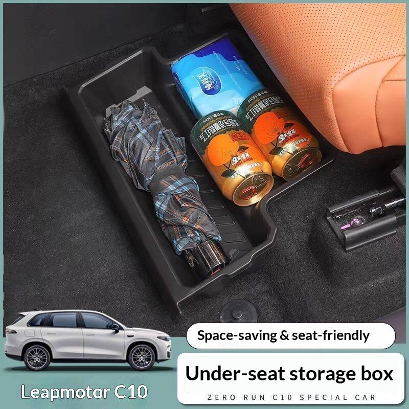 For Leapmotor C10 Universal Car Under Seat Storage Box Organizer Interior Trim Mod Accessories Storage Box