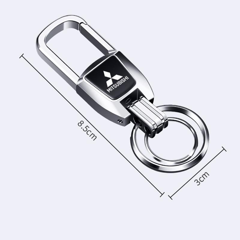 Car Metal Key Rings Key Chain Pendant Keychain Holder For Mitsubishi Outlander Lancer ASX Eclipse L200 Pajero Delica EVO Attrage