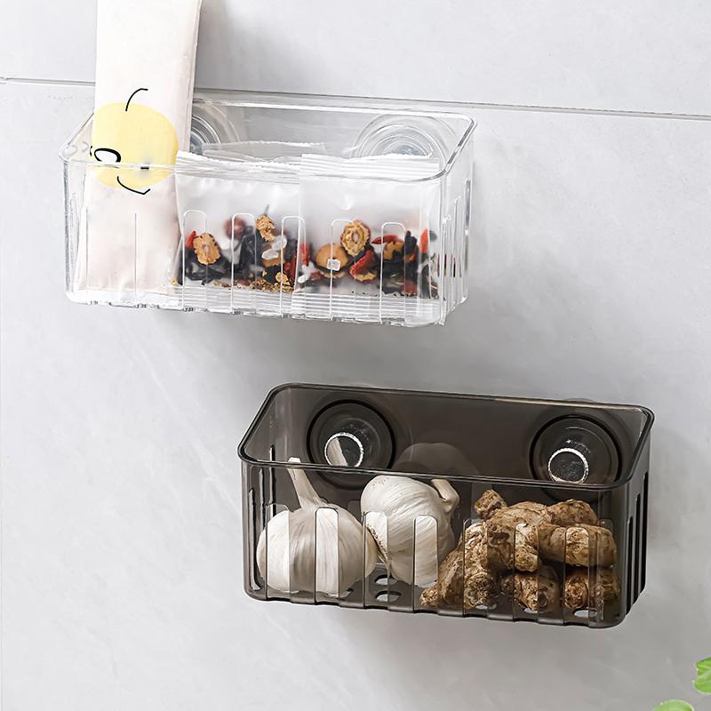 Kitchen Sponge Rack Punch-free Wall Mount Suction Cup Sink Rack Faucet Drain Rack Multifunctional Basket