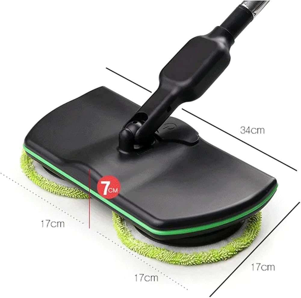 Wireless Electric Floor Cleaning Machine Rotary Floor Polishing All In One Machine Black Electric Rotary Mop + Cleaning Cloth Pair + Waxing Cloth