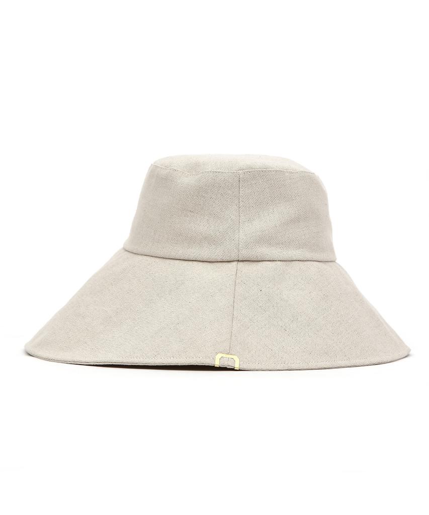 Eondeokeonteulolseutyudio Cotton Wide Bucket Hat Wide Bucket / Big Eye Linen / Sand Beige