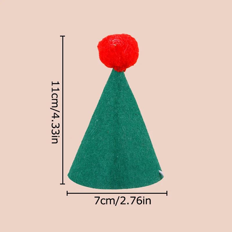 

Pet Mini Plush Christmas Hat Cute Felt Ball Bowknot Bell Santa Hat Cats Dogs Xmas New Year Party Caps Pet Navidad Costume Decor