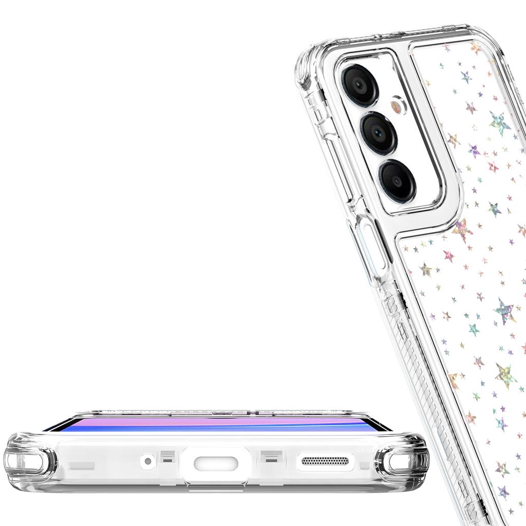 For Samsung Galaxy A16 4G/5G Case Acrylic TPU Clear Phone Cover with Laser-printed Film