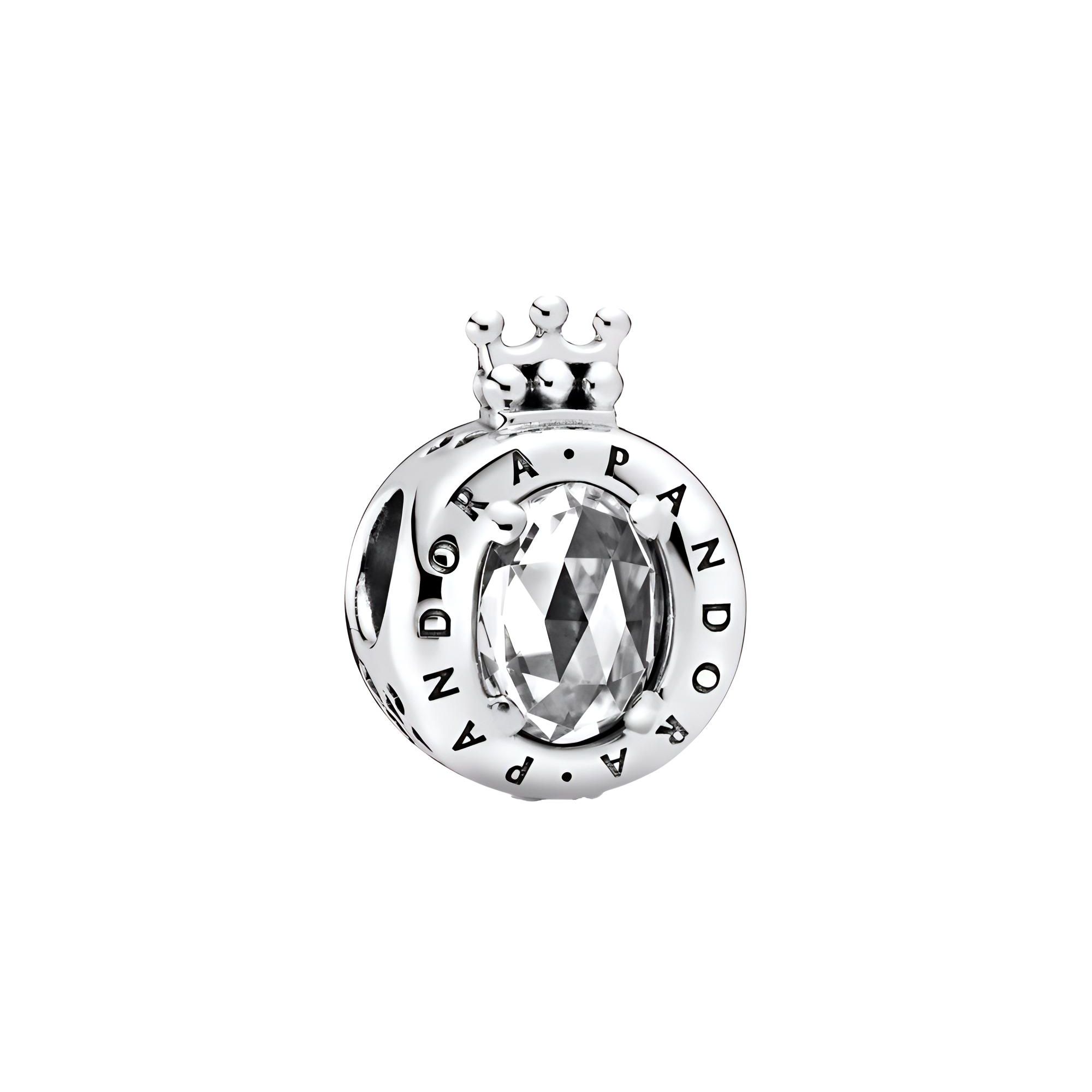 Pandora Transparent Sparkling Letter Crown Pendant Women pendant 798266CZ Silver