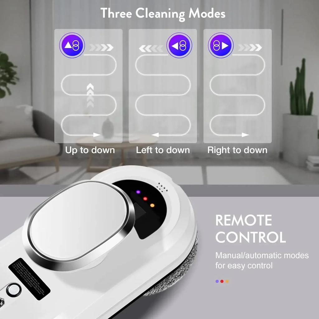 Intelligent Window Cleaning Robot, Electric Glass Cleaner with Remote Control for Home High-Rise Balcony Windows Window Cleaner