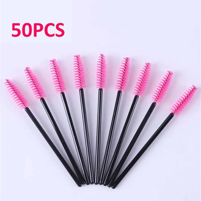50Pcs Disposable Eyelash Spiral Brush Eyebrow Brush Eyelash Extension Comb Make Up Tool Travel Business Portable