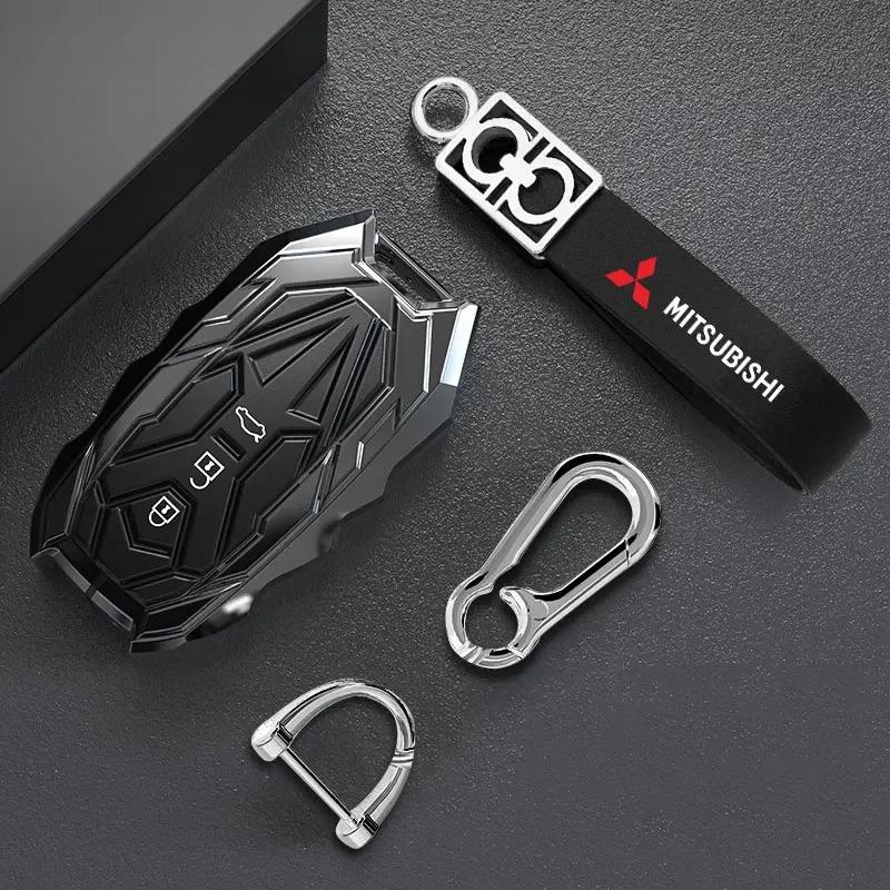 Metal/Leather Car Keychain Key Chain Ring Car Key Holder Auto Styling for Mitsubishi Pajero Outlander XL Montero Center Hub Cap fxcr23