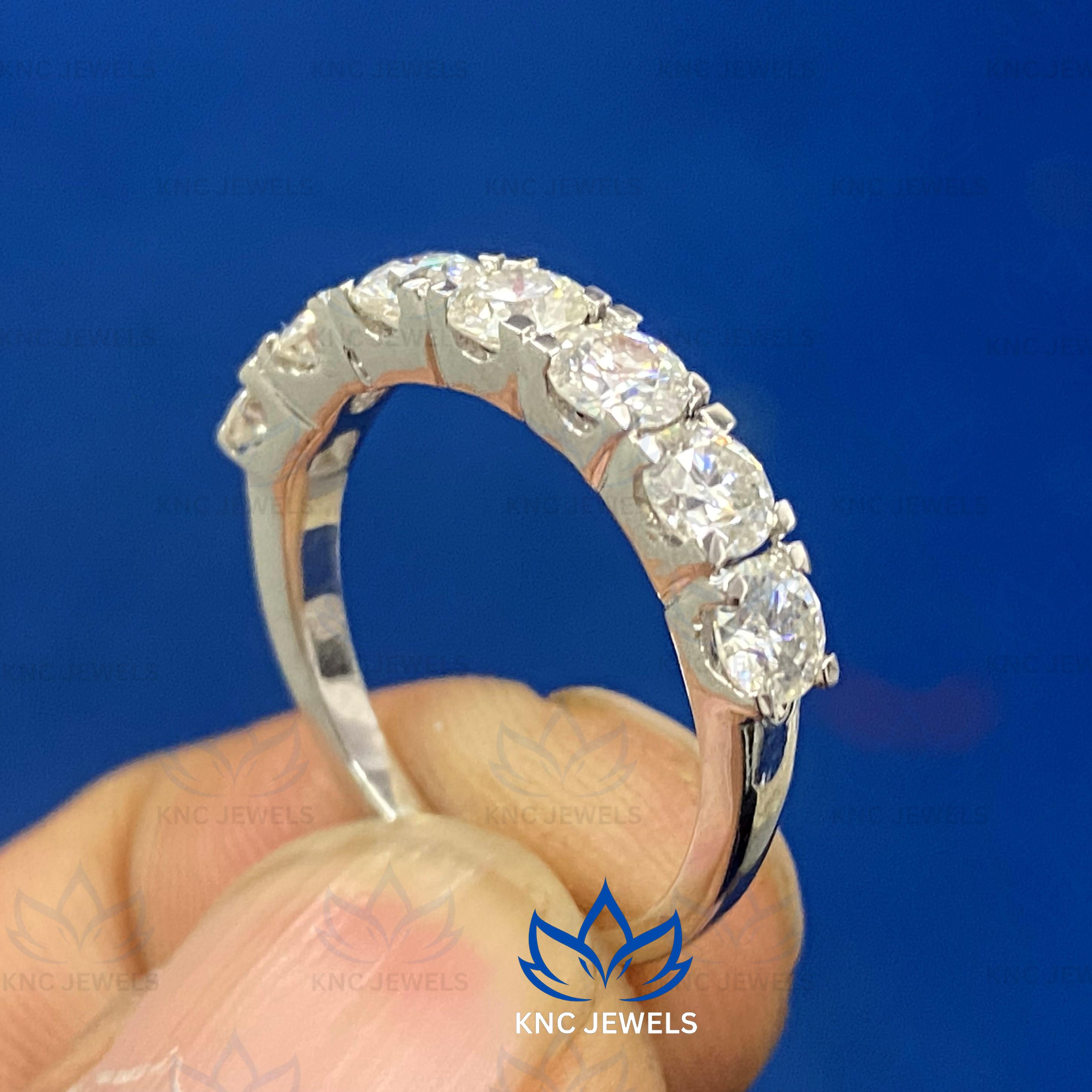

Knc Jewels 1.7ctw круглой огранки муассанит полувечность обручальное кольцо для невесты 100% стерлингового серебра 925 пробы Ring Size US 5