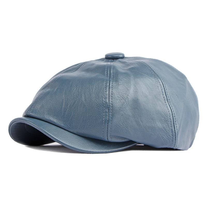 Menns Peaky Blinders Hat Dame Retro PU Leather Flat Cap Beret Newsboy Cap