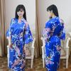 Damen Übergröße Pfau Tang Anzug Seiden-Ausgabe Bademantel Pyjama