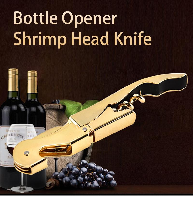 Multifunktionell Flasköppnare Guldpläterad Korkskruv Dubbelt Gångjärn Servitörers Vinkorkskruv Flasköppnare Bar Hem Kontor Köksartiklar Verktyg