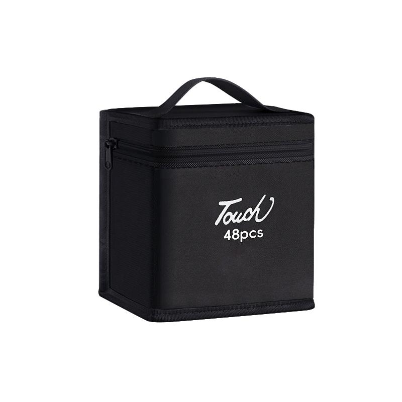 12-168Pcs Markers Pen Black Storage Bag Massive Large Capacity Zipper Folding Art Markers Zipper Canvas Pencil Bag