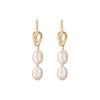 2024 New Personality Metal Knot Baroque Pearl Dangle Earrings for Women Vintage Long Pendant Earrings Luxury Jewelry Girls Gift