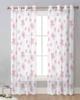 Pink Watercolor Cherry Blossom Sheer Curtains for Living Room Decoration Window Curtains Kitchen Tulle Voile Organza Curtains