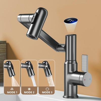 Digital Display LED Becken Wasserhahn 360 Rotation Multi-funktion Stream Sprayer Heißer Kalten Wasser Waschbecken Mixer Waschen Wasserhahn für Badezimmer