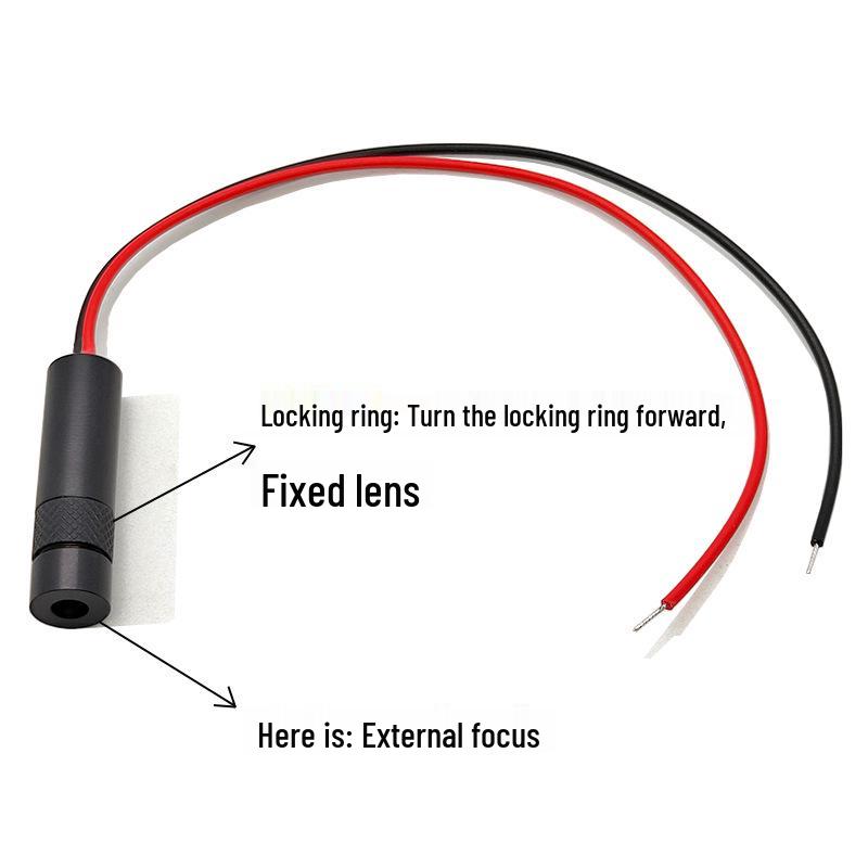 8x30mm 650nm 1mW Red Laser Module with Locking Ring and External Focusing Dot Pattern