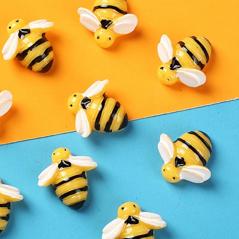 Lovely Resin Cartoon Honeybee Applique Handmade Craft Project Headband Shoes Flatback Patches Self Adhesive Accessories