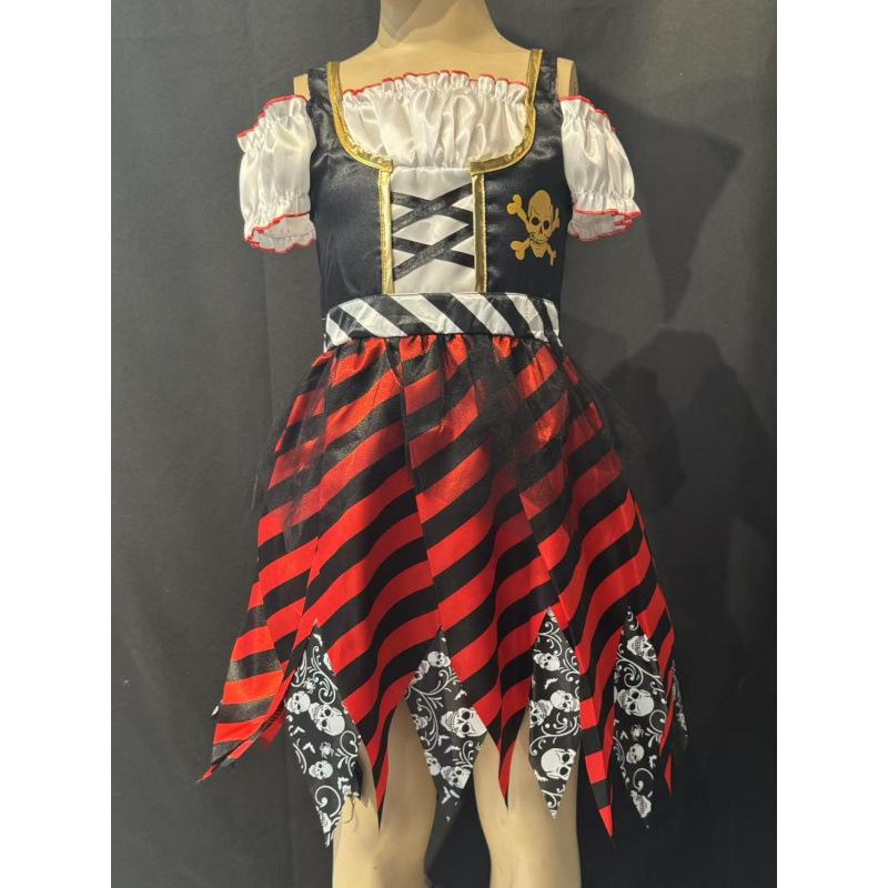 Halloween Pirates of the Caribbean Cosplay Suit Children's Pirate Costume Skirt Cotton