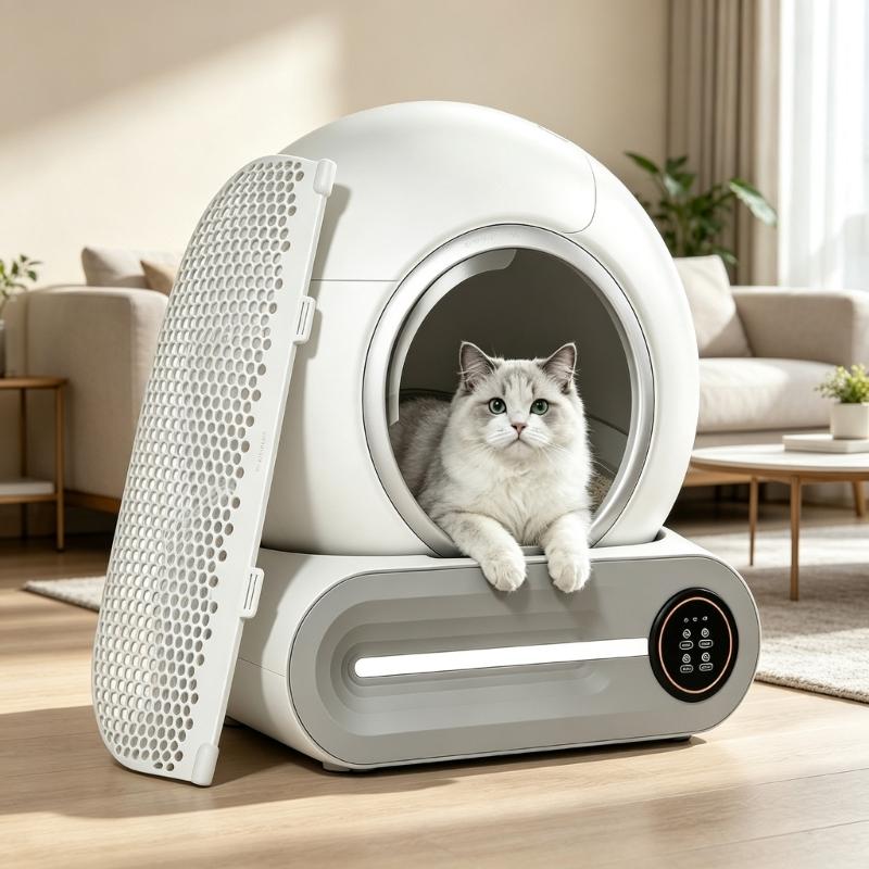 Fine-Particle Pet Bedding Filter Sifter for Automatic Waste Systems, Single White Replacement Component with Dense Cellular Openings