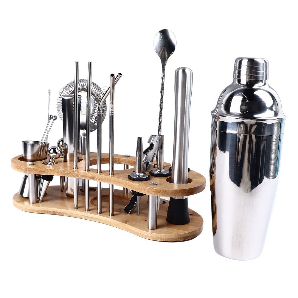 20 Piece Stainless Steel Cocktail Shaker Set Versatile Set Bar Tool Set Bartender