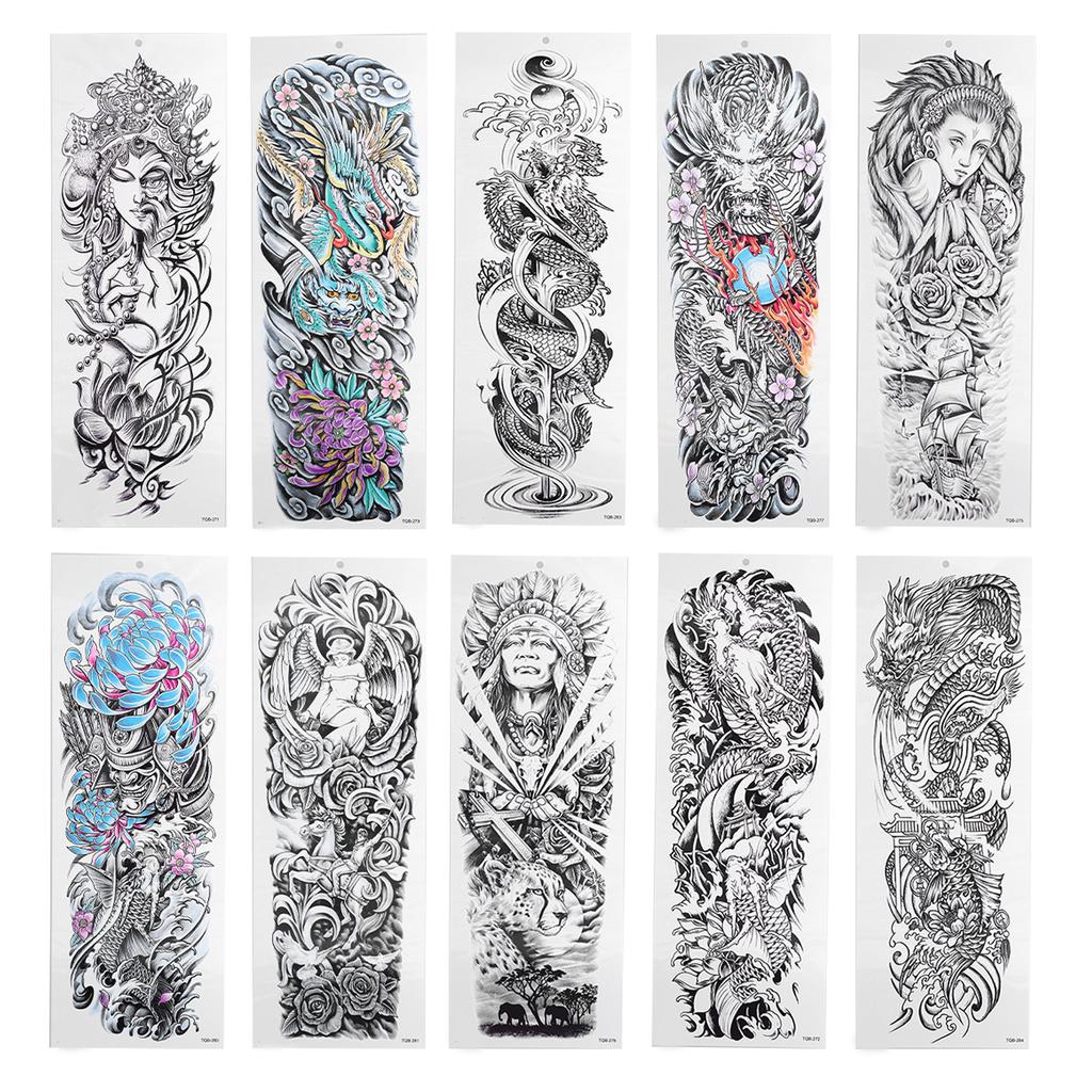 Realistické tetovací nálepky Falešné dočasné tetování Velká nálepka na celou ruku Vodotěsná tetovací šablona