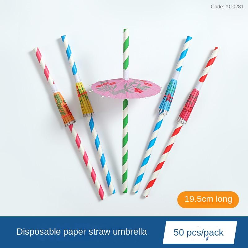50pcs Creative Paper Straws Disposable Biodegradable Paper Environmental Straws Party Juice Cocktail Decoration Straws